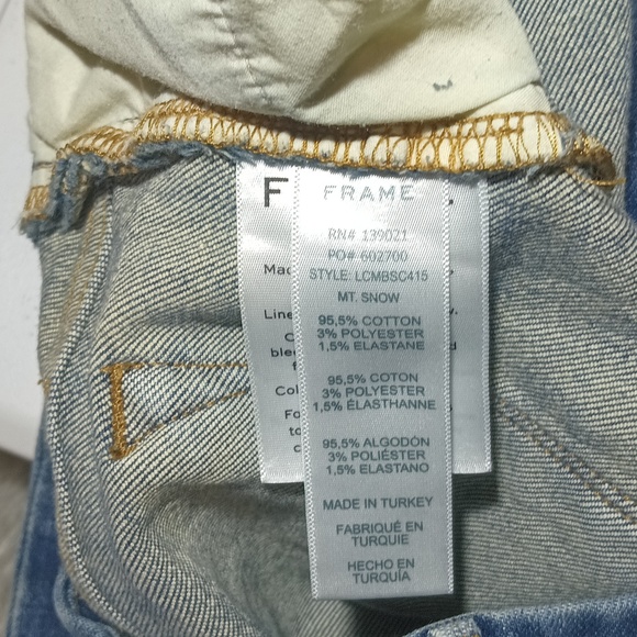 FRAME Le Crop Mini Boot with Scalloped Hem in Mt Snow Wash Jeans Size 28 - Picture 6 of 8